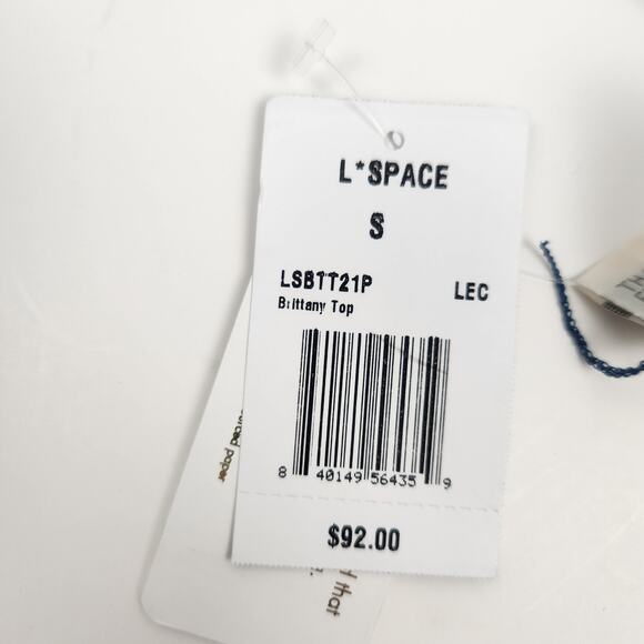 L*Space Brittany Bikini Top in Let's Croc About It Blue Size Small NWT Triangle - Picture 7 of 7